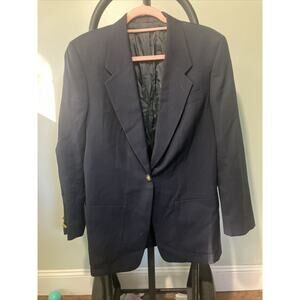 Burberry Vintage Gold Button Blazer Jacket, Burberrys 90’s Outerwear, Retro Coat
